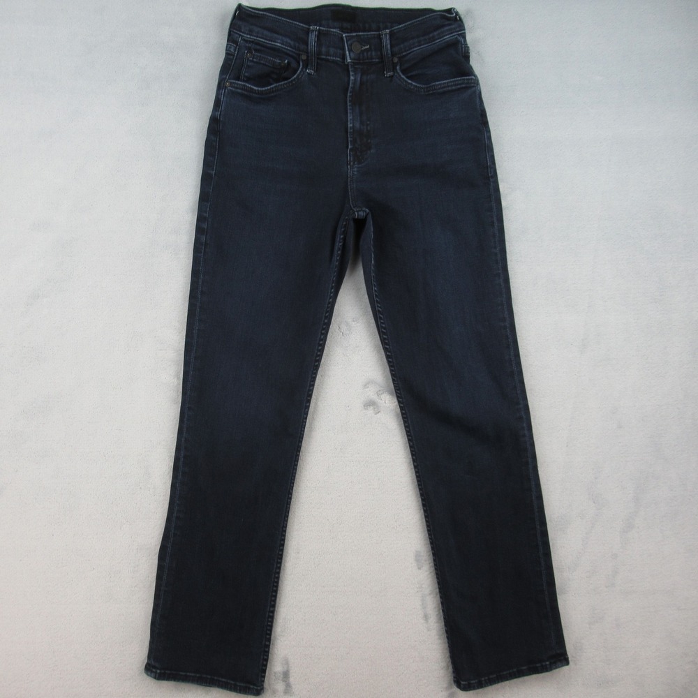 Mother The Mid Rise Rider Ankle Jeans Womens 27 Blue Night In Paris Straight Leg
